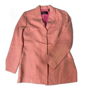 Vintage Dana Buchman Pink Tweed Blazer 8 Tailored Classic Chic Jacket